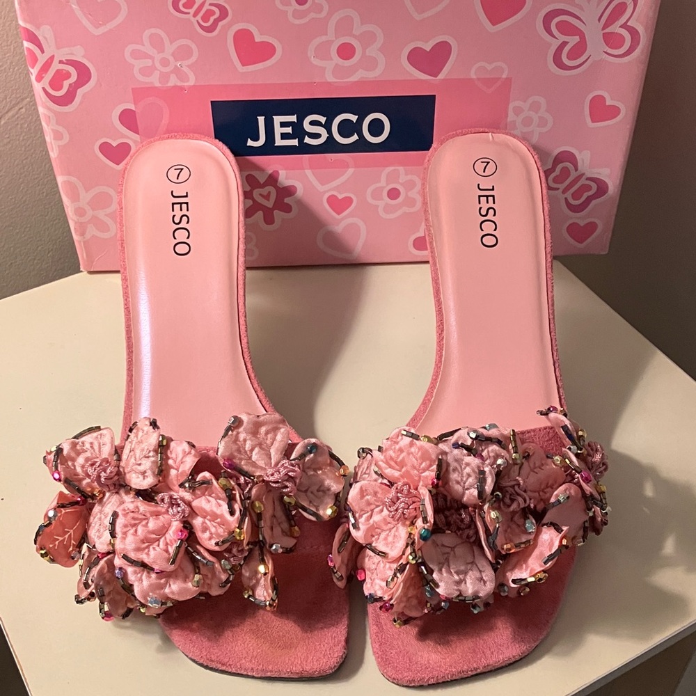 Pink Floral Women's Sandals by Jesco Sz 7